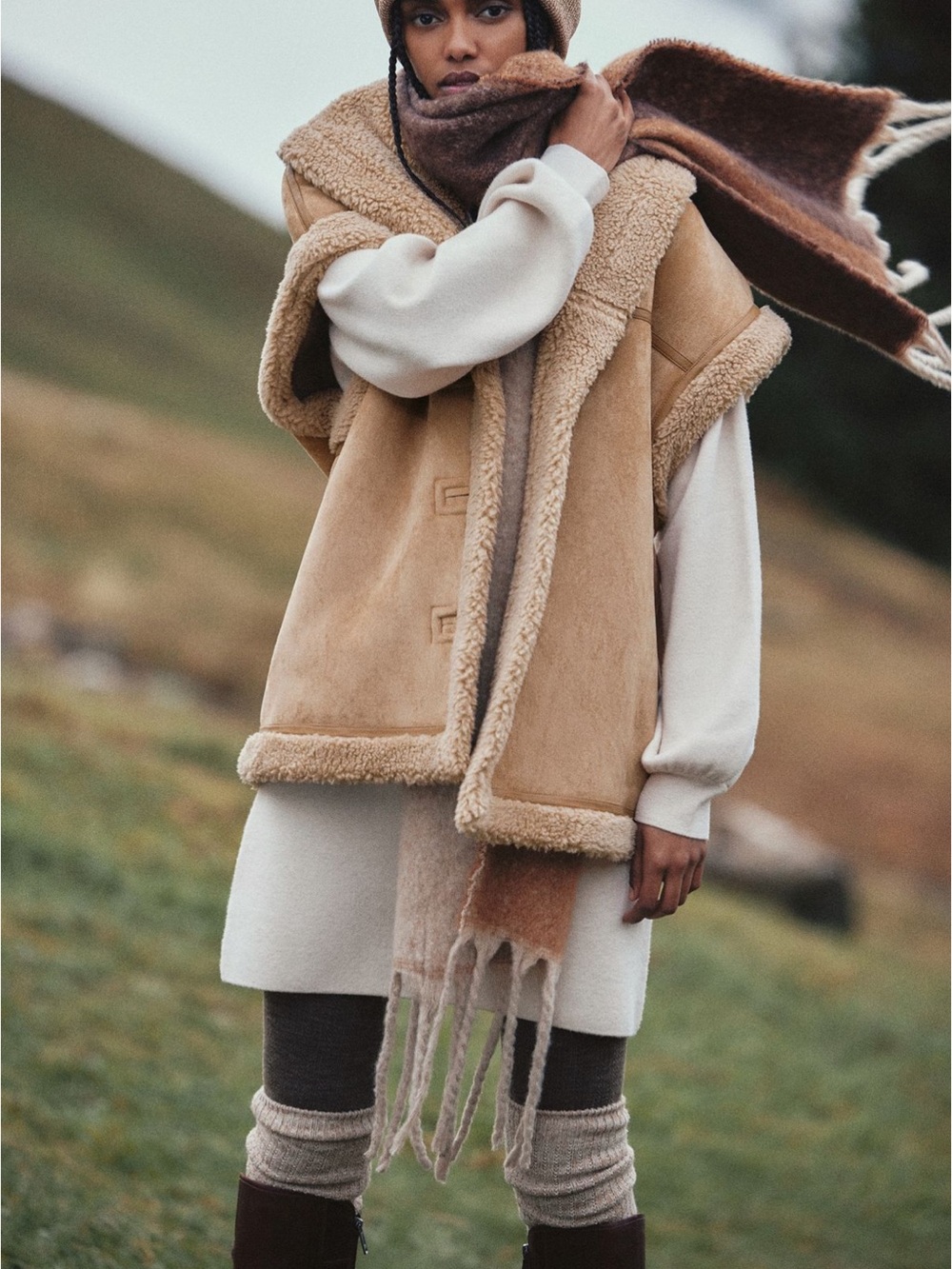 Avec Les Filles Relaxed Sherpa Vest Small